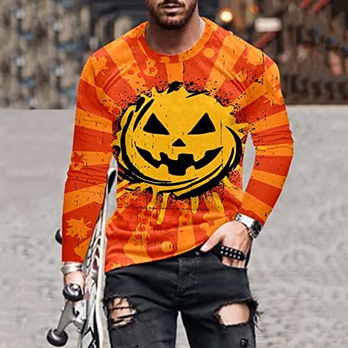 Halloween Mens 3D Digital T-Shirt Bărbați Halloween dovleac imprimare T Shirt Bluza lung grafic T shirt pentru barbati