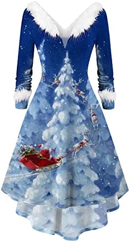 Rochii de Crăciun pentru femei cu mânecă lungă v gât Moș Crăciun rochii de lucru plus dimensiuni rochie de petrecere de cocktail