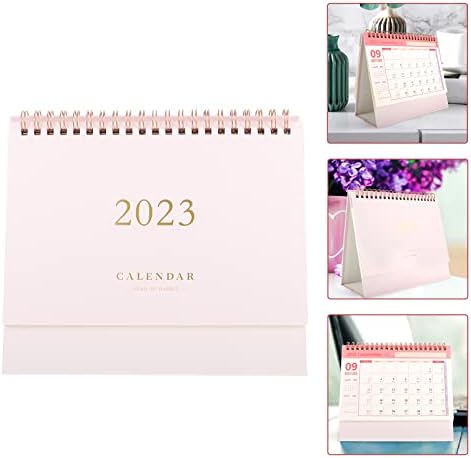 Toyandona Calendar pentru birou mic 2023 Calendar pentru birou desktop Standing Flip Calendar lunar pentru școlar Planificator