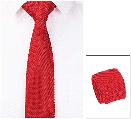 Andongnywell Mens Tricotate Nunta Slim Tie Afaceri Casual Skinny Tricot Cravata Culoare Solidă Tricot Cravată Gât Cravate