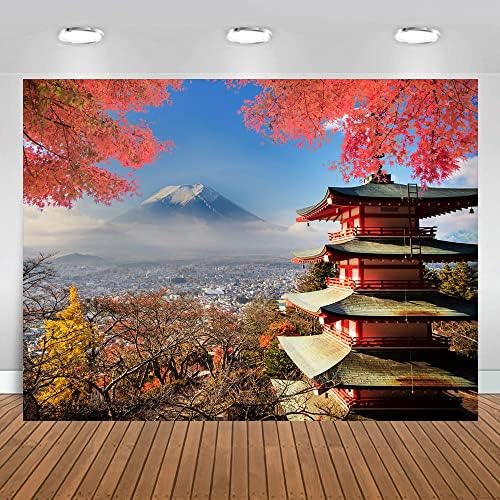 MTMETY 7x5ft Japonia vizualizari fundal Fujiyama Kiyomizu templu fundal toamna Maple Leaf video recuzita foto GEME031