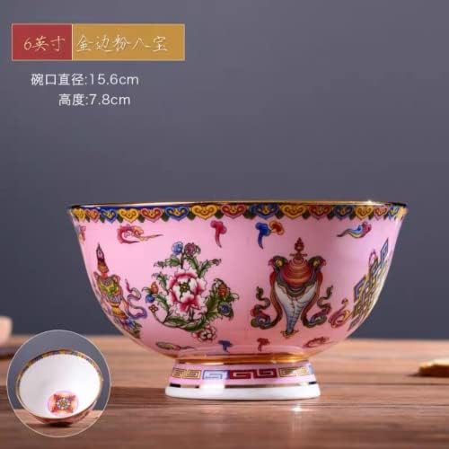 Xialon 1pc 15.6cm 6.14in Qing Qianlong anotimpuri pastelate Flowerbowl antice porțelan ornamente Decorare studiu