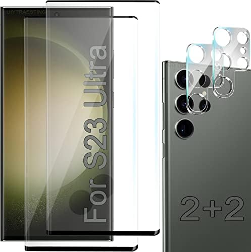[Pachet 2+2] protectorul de ecran Galaxy S23 Ultra Include protector de ecran din sticlă securizată cu 2 pachete +protector