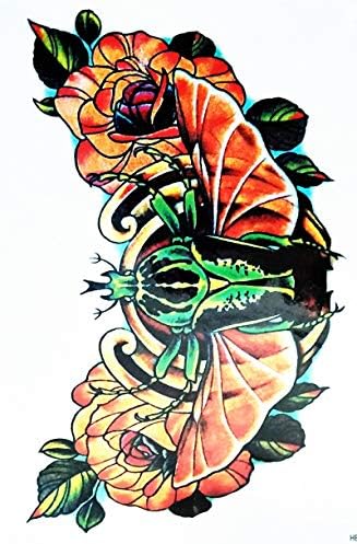 Parita tatuaje mari trandafiri impermeabile insecte albine tatuaj de flori sexy braț de corp piept și spate amovibil artă desen