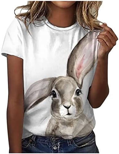 Drăguț iepure imprimate Tees pentru Femei Ziua Paștelui T-Shirt bumbac moale Tricouri vara maneca scurta Christian Topuri Pulover