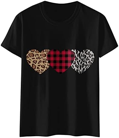 Femei Valentine Shirt Love Heat Graphic Crew Neck cu mânecă scurtă tricou tricou amuzant drăguț de Ziua Îndrăgostiților de