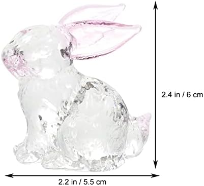 Didiseaon iepuraș figurină din sticlă figurină micro micro minusculă statuie de iepure cristal sculptură animală de cristal
