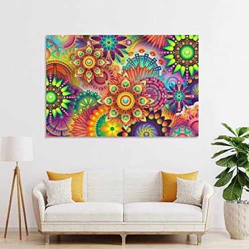 Mandala colorat Abstract Geometric Image Art Poster Canvas Print Canvas Wall Art Prints pentru perete Decor Cameră decor dormitor