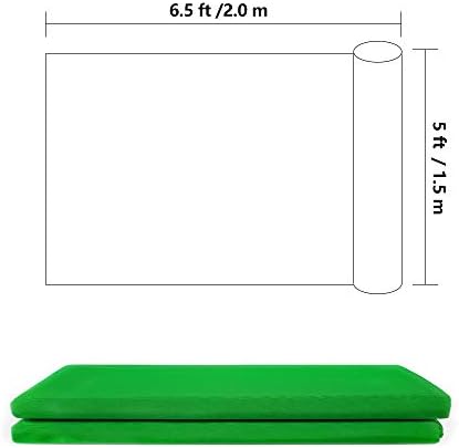 Fundal ecran verde Hemmotop 5 x 6,5 ft, fotografie foaie de fundal cheie cromatică pentru îndepărtarea fundalului pentru Zoom