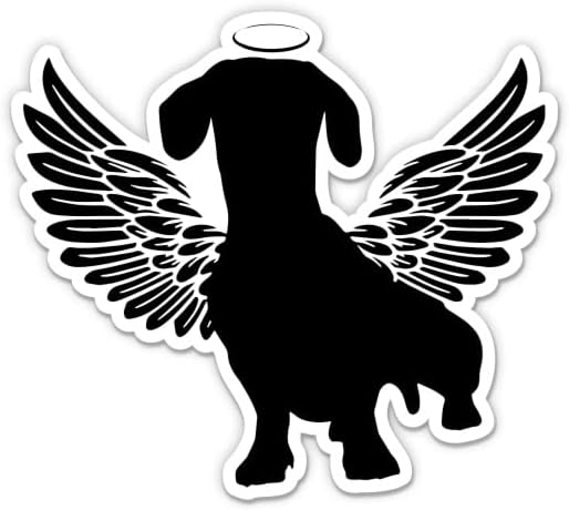 Dachshund Dog Memorial Angel Autocolant - Autocolant de laptop de 3 - vinil impermeabil pentru mașină, telefon, sticlă de apă