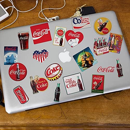 Retro Planet.com - Coca Cola Mini Peel and Stick Vinyl Decal Stickers, laptop, mașină, vestiar, caiete, planificatori, sticle
