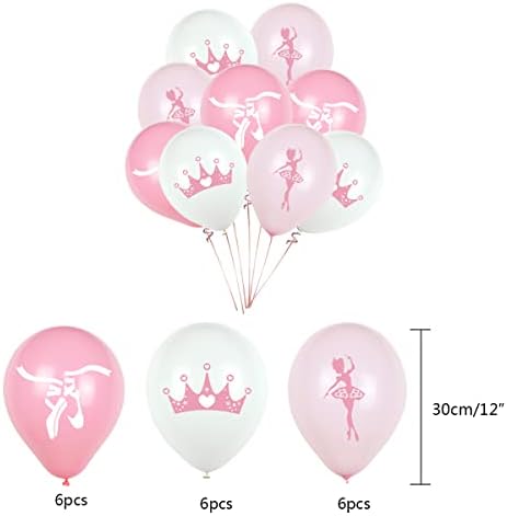 Decorații pentru petreceri de balet baloane, 18pcs dansând balerina baloane albe roz pentru fete prințesa aniversare pentru