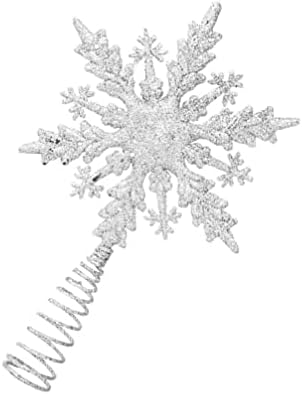 Arbore de Crăciun Abaodam Fulgi de zăpadă Topper Crăciun Treetop Fulg de zăpadă luminat Clasic Fier 3d Hollow Silver Fulgi