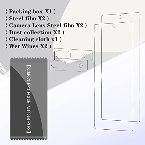 Protector de ecran din sticlă temperată Pixel 6A + Protector pentru lentile pentru cameră [pachet 2 + 2] [Deblocare amprentă