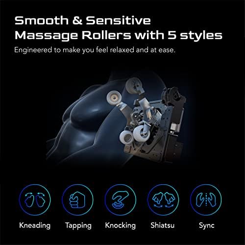 Teramedic Flex Track Massage Scaun, Corp Full Gravitate Zero Gravitate Shiatsu Recliner de masaj termic cu role de picior Bluetooth,