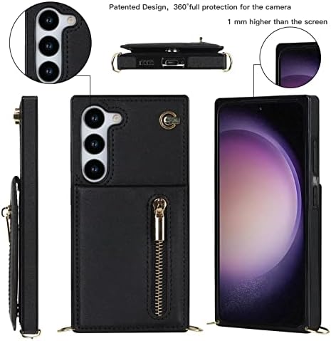 Jaorty Crossbody portofel caz pentru Samsung Galaxy S23 5g caz cu Card de titularul piele PU Flip Cover detașabil curea Curea