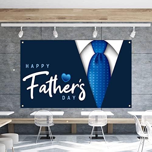 Happy Fathers Day Backdrop First Fathers Day Flag Banner Albastru Cravata Super tata familie petrecere decorare si consumabile