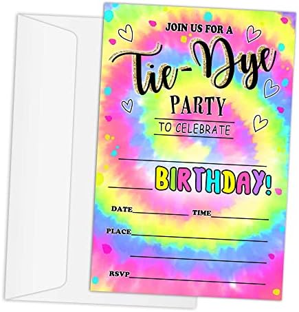 RLCNOT Carduri de invitații de naștere cu plicuri set de 20 - invitații pentru petreceri de naștere pentru copii pentru copii,