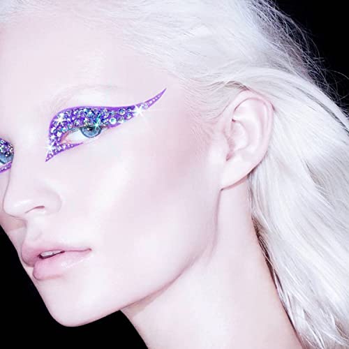 2 PC-uri Păr Ochii Face pietre Gemuri Bijuterii pentru femei cu fața cristal Rinsone Autocolante autoadezive Corp Ochi Păr
