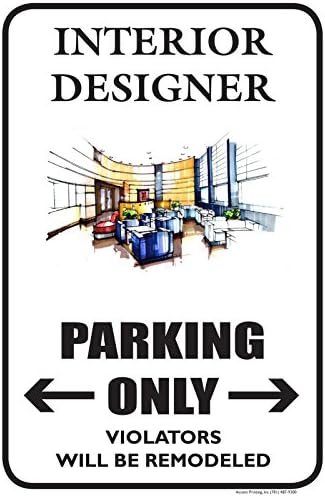 Designer de interior 12 x 18 Plastic Parking Semn de noutate