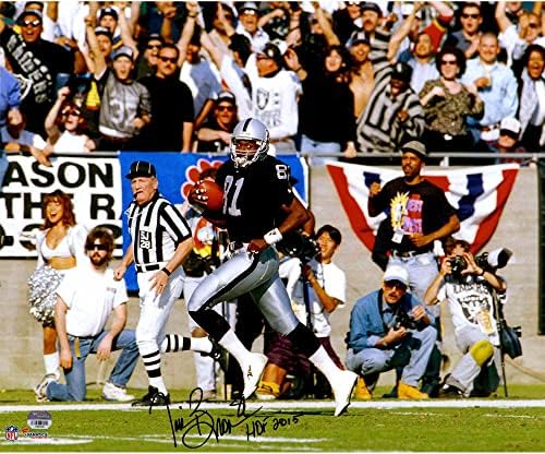 Tim Brown Las Vegas Raiders Autographat 16 x 20 Fotografie de rulare cu inscripție „HOF 2015” - Fotografii autografate NFL