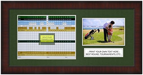 8x17 Cadru de scor de golf maro, modelare BRN-002, covoraș verde; card și fotografie nu sunt incluse