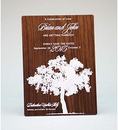 4.5 x 6 - Carduri din lemn - Invitații - A6 - imprimat color - SUA - Pack 5000 - Stejar