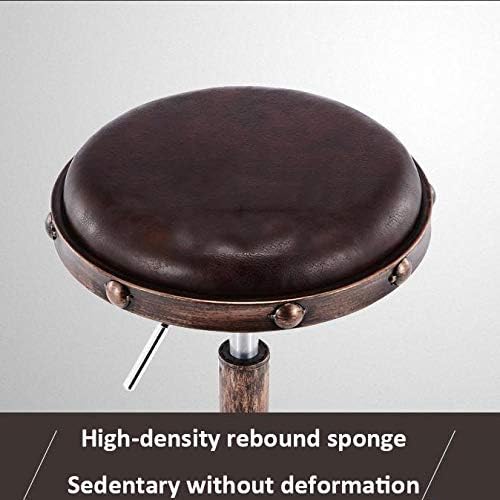 Scaun de masă cu roți ， dormitor scaun de birou cu scaun din piele sintetică maro ， înălțime reglabilă 45-55 cm ， greutate
