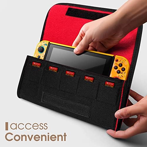 Carcasă de transport cu pizza în formă de iubire pentru comutator Portable Game Console Stocare Bag cu slot pentru card