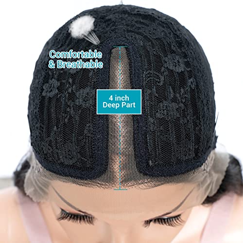 JOEDIR LUX super lung sintetice dantela fata peruca corp val pentru femei 34 lung ondulat Sintetice Peruci rezistente la căldură fibra de păr 150% densitate