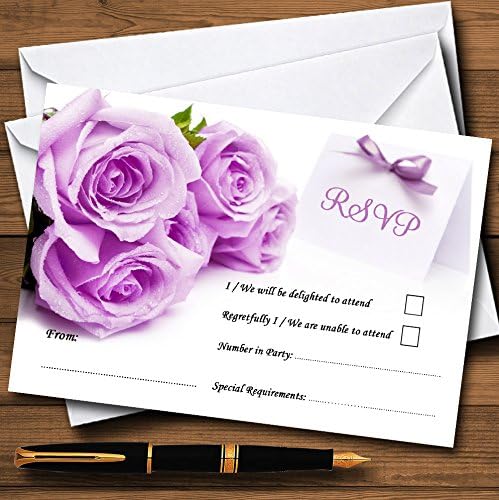 Frumoase cărți RSVP personalizate Lilac/Purple Rose