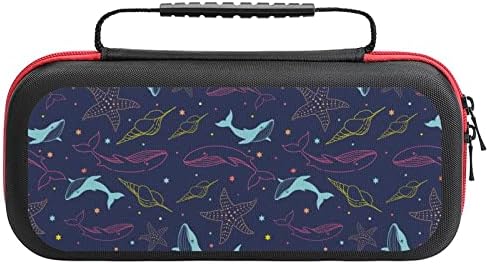 Whales Delfins Starfish Carcasă pentru Switch Lite Lite Portable Travel Storage Storage pentru accesorii jocuri