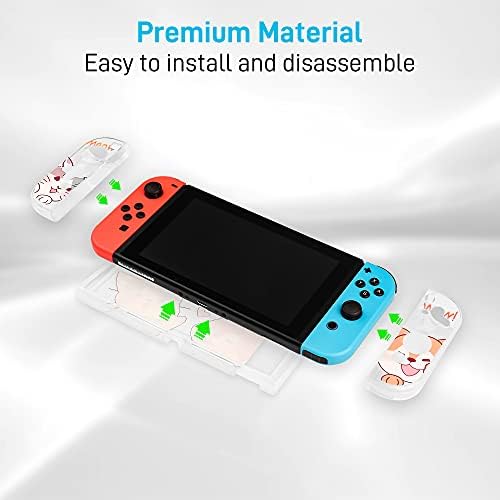 Carcasă drăguță Fanpl pentru Nintendo Switch, TPU Silicon Silicon Clear Clear Cover de protecție pentru Switch și Joy Con Controller
