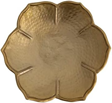 Creative Co-Op Boho Metal Flower în formă de floare de aur, farfurie de finisare din aur