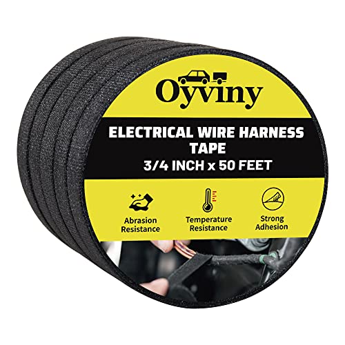 Oyviny 5 role de cablare electrică cablu de cablaj 3/4 inch x 50 ft bandă de cârpă autoadezivă pentru sârmă pentru automobile