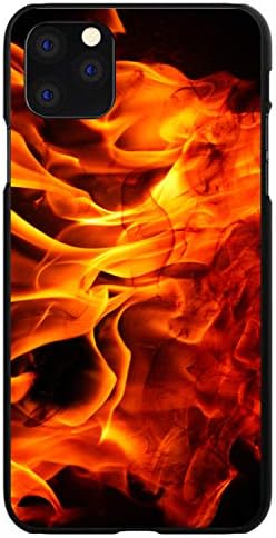 Husă DistinctInk pentru iPhone 14 Pro MAX-husă personalizată din plastic negru dur, Ultra Subțire, subțire, roșu-foc cu flacără neagră - imagine imprimată a focului