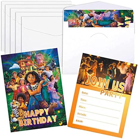 Aichengzi 20pcs Incanto invită cu plicuri Carduri de invitații Mirabel cu plicuri pentru copii Decor de petrecere pentru copii