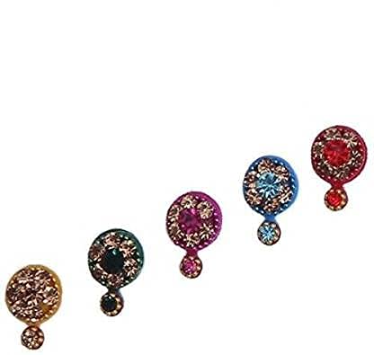 Bindis de piatră rotundă cu diamante multicolor pentru femei și fete frunte multicolor bindisêê