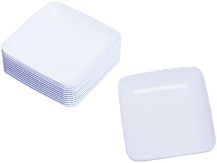 Plăcile de aperitive din plastic alb rafinat - plăci de desert din plastic pătrat de 120 ct - 2,4 inch. x 2,4 inch.
